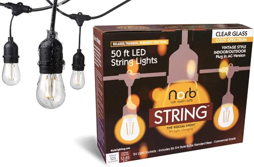 Miniatura 10 de Norb Cadena solar, bombillas LED de repuesto de 1 W CC para luces de cadena alimentadas por energía solar. Espectro relajante acogedor de Norb.