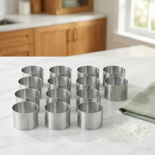 Miniatura 7 de 12 mini anillos redondos para tartas de 2 pulgadas, molde de flan de postre de mousse de acero inoxidable, pequeños aros de pastelería de grado