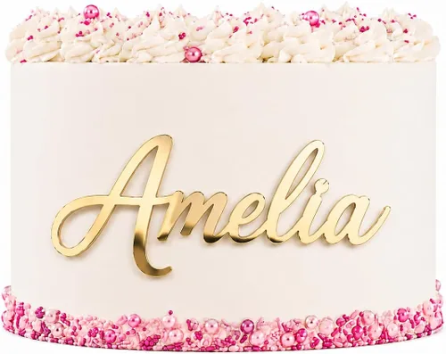 Placa de nombre de pastel personalizada | Placa acrílica con nombre de pastel | Fabricado en los Estados Unidos | Placa personalizada con nombre de