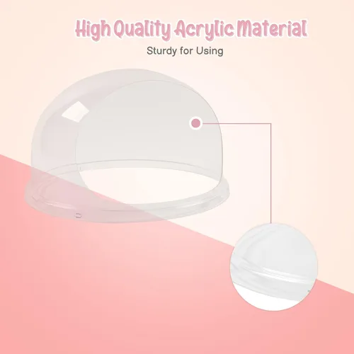 Miniatura 2 de ROVSUN Cubierta de máquina de algodón de azúcar de 21 pulgadas, cúpula de escudo de burbujas de acrílico para máquina de hilo dental comercial