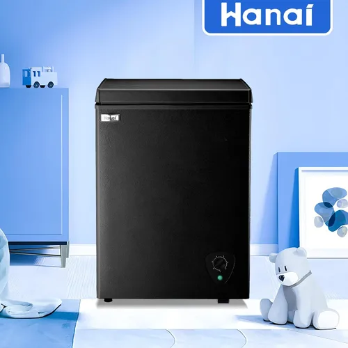 Miniatura 9 de WANAI Congelador Profundo Negro Congeladores de Cofre Pequeños con Canasta de Almacenamiento Puerta Superior Abierta Mini Congelador Compacto 7