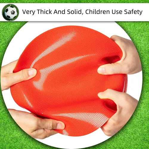 Miniatura 2 de Marcadores de puntos de 9/10 pulgadas, marcadores de goma antideslizantes de agilidad, conos de campo plano para gimnasio/fútbol PE, marcadores