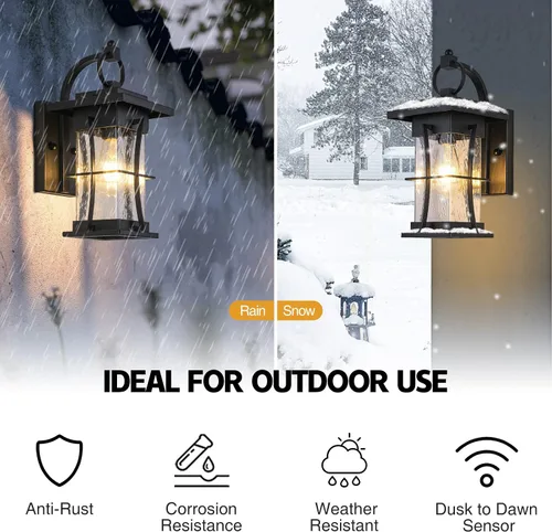 Miniatura 5 de Accesorios de iluminación para exteriores, montaje en pared, 1 luz de 15 pulgadas de alto, luz exterior del atardecer al amanecer para casa, farol