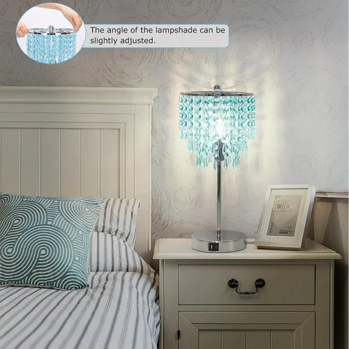 Miniatura 6 de Lámpara de mesa de cristal con control táctil, lámparas de mesita de noche con doble USB para dormitorio, lámpara de mesita de noche regulable de 3