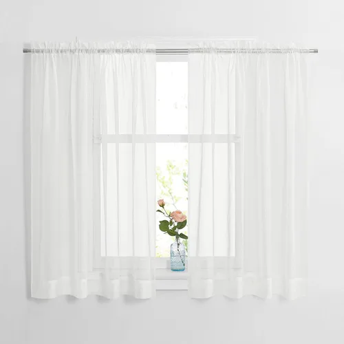 Miniatura 31 de NICETOWN Cortinas traslúcidas blancas de 63 pulgadas de largo para dormitorio, cortinas de gasa translúcida con bolsillo para barra, paneles
