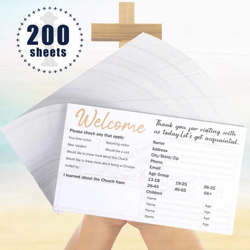 Miniatura 5 de Fainne Paquete de 200 tarjetas de visita a la iglesia de 3 x 5 pulgadas, pequeñas tarjetas decorativas de oración para oración para saludar y orar