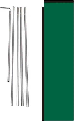 Miniatura 7 de Letrero de bandera rectangular de plumas para exteriores, color negro sólido, con kit de poste y punta de tierra