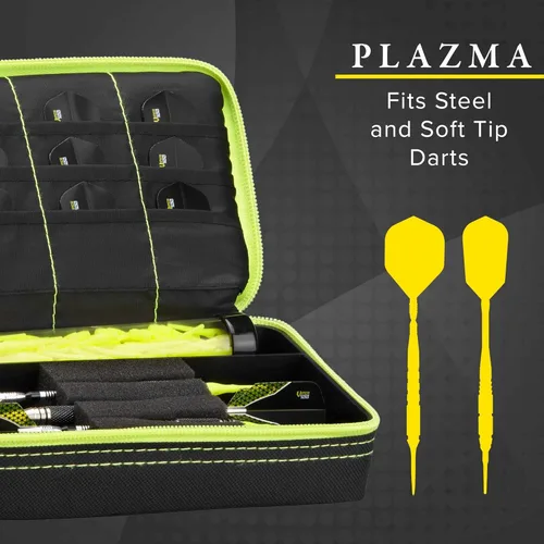 Miniatura 5 de Casemaster Plazma - Estuche para dardos de punta suave y de acero, tiene capacidad para 3 dardos y cuenta con tubo de almacenamiento integrado
