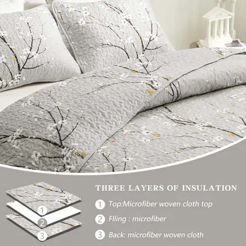 Miniatura 6 de UOZZI BEDDING - Juego de edredón reversible de 3 piezas de microfibra suave, tamaño Queen matrimonial 88 x 88 pulgadas, para todas las estaciones