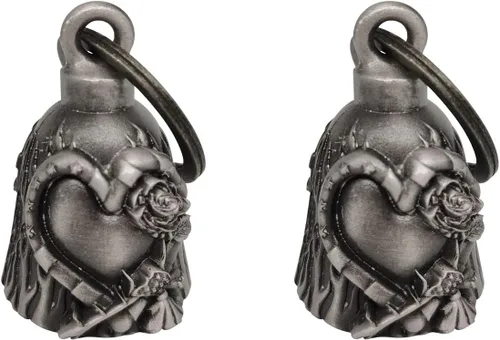 Miniatura 8 de 【Paquete de 2】 Campanas de motocicleta para motociclista Guardián de montar campanas con colgador, accesorio de motocicleta o llavero para buena