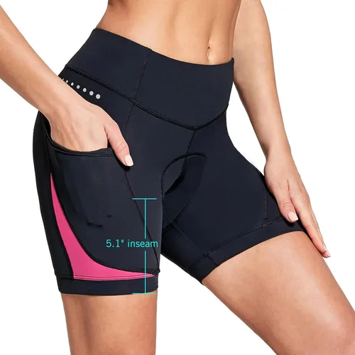 Miniatura 2 de BALEAF Pantalones cortos de ciclismo acolchados 4D para mujer, ropa interior de ciclismo con bolsillos UPF50+