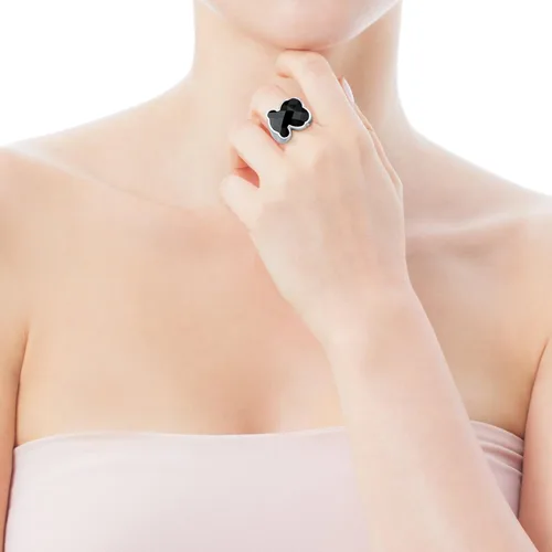 Miniatura 4 de Anillo TOUS Color de plata 925 con Oso de Onyx Negro