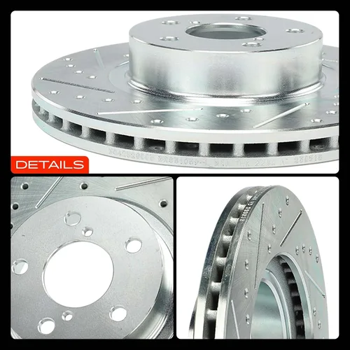 Miniatura 9 de A-Premium Rotores de freno de disco perforados y ranurados delanteros de 10.89 pulgadas (276.50mm) compatibles con modelos Subaru, Saab - Outback