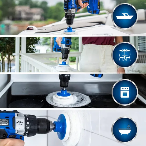 Miniatura 3 de RotoScrub Paquete de 6 almohadillas de repuesto multiusos para uso con accesorios RotoScrub Drill