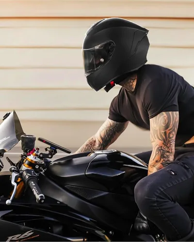 Miniatura 8 de Favoto - Casco de cara completa para motocicleta aprobado por DOT, Cascos para motos, moto de nieve y bicicleta todoterreno para adultos, hombres