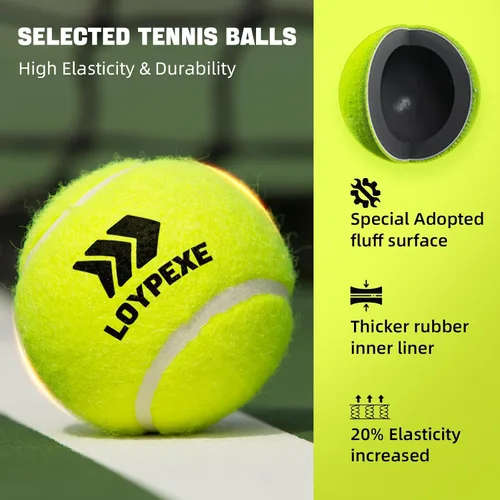 Miniatura 3 de Juego de entrenador de tenis con cuerda para entrenamiento de tenis solo, equipo de práctica de varias pelotas de rebote de repuesto