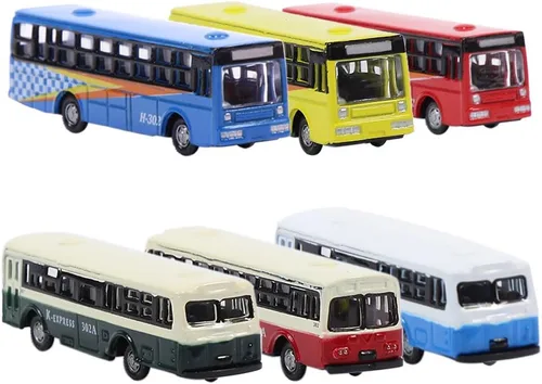 Miniatura 2 de BS150 6pcs Diecast Modelo Autobuses Coche 1:160 N Escala Paisaje de la calle Paisaje Ferroviario Escenario DIY Tren Diseño Modelo Accesorios