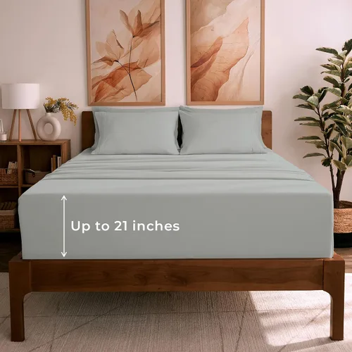 Miniatura 54 de Mellanni Juego de Sábanas Split King - Colección Icónica de 7 Piezas para Ropa de Cama, (Incluye 4 Fundas de Almohada), Bolsillo Profundo de 16 1394