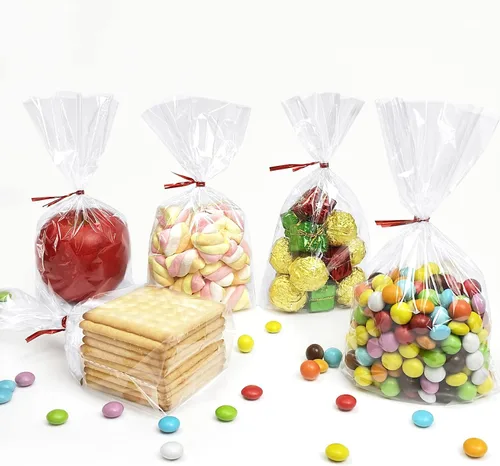 Miniatura 7 de Morepack Bolsas de fondo plano de celofán, 100 piezas de 5x2x8 pulgadas Bolsas de celofán transparentes para galletas (sin refuerzo lateral)