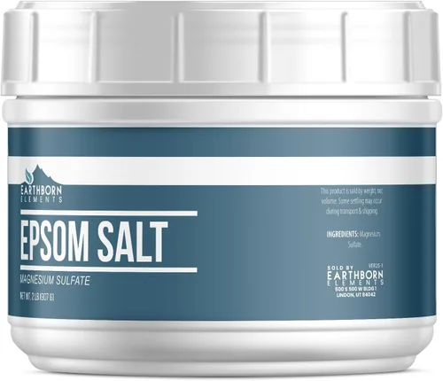 Earthborn Elements Sal de Epsom (2 libras), solución de remojo de sulfato de magnesio