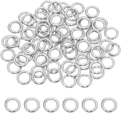 Miniatura 10 de Shapenty Anillos abiertos de acero inoxidable, conectores gruesos y divididos para llavero, collar, pulsera, aretes, colgante, joyería, hallazgo