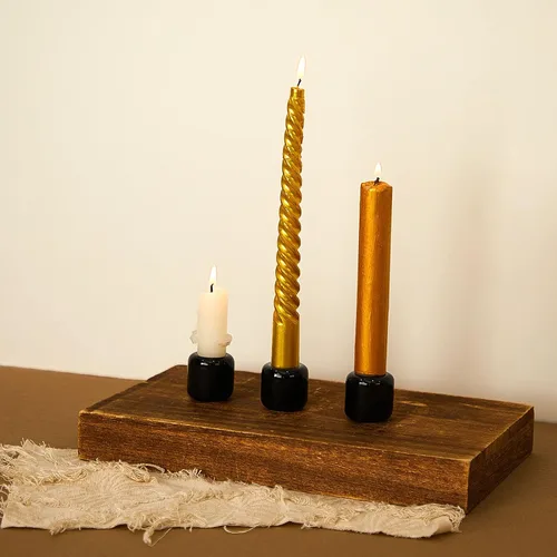 Miniatura 5 de Suclain 10 Pcs 0.7 Inch Chime Candle Holder Small Candle Holders Ceramic Holder for Rituals, Spells, Vigil, Altar, Witchcraft, Wiccan Supplies
