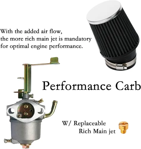 Miniatura 4 de JMCHstore Kit adaptador de filtro de aire de carburador de alto rendimiento para FRP GMB100 Coleman CT100U CC100X 98cc, motor Predator 79cc 3HP