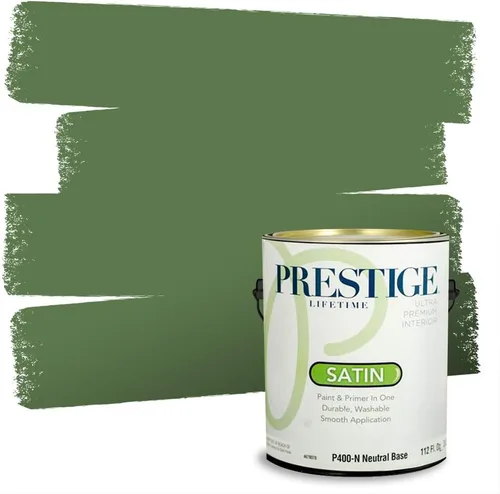 Miniatura 74 de PRESTIGE Pintura exterior e imprimación en uno, aloe, plano, 1 galón