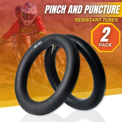 Miniatura 7 de Paquete de 2 tubos interiores de motocicleta 100/90-19 (4.10 x 19), tubos de goma natural para motocross de 19 pulgadas, tubos resistentes a