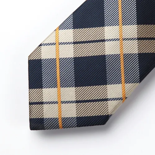 Miniatura 180 de HISDERN Conjunto de corbata a cuadros a cuadros pañuelo tejido clásico formal para hombre corbata y bolsillo cuadrado