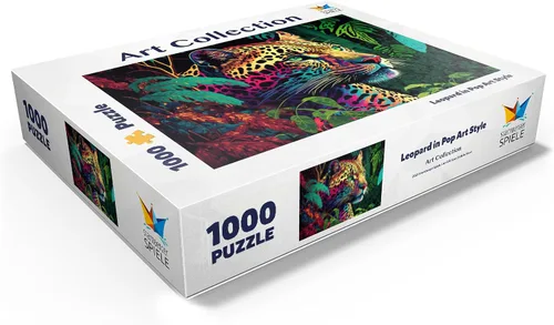 Miniatura 3 de MyPuzzle Leopard - Pop-Art Style - Rompecabezas prémium de 1000 piezas para adultos