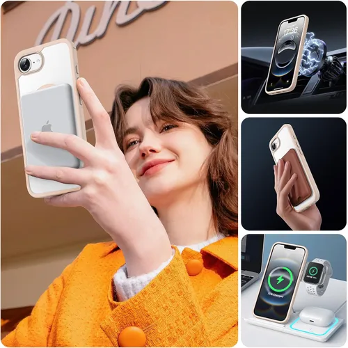 Miniatura 372 de TOCOL Funda para iPhone 11, compatible con Magsafe, protección completa de cámara, imanes integrados, protección contra caídas, funda translúcida