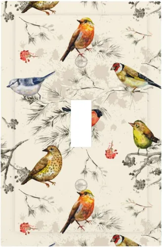 Miniatura 34 de Placa de receptáculo para interruptor basculante de una sola banda, 1 banda Decora GFCI Starry Night Painting Placa decorativa de pared
