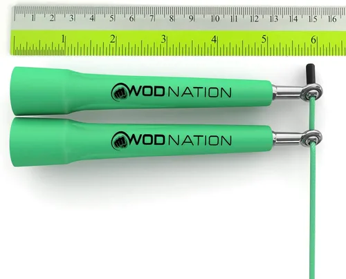 Miniatura 3 de WOD Nation Cuerda de saltar de velocidad ajustable para hombres, mujeres y niños - Cuerda de saltar de fitness ultrarrápida perfecta para boxeo