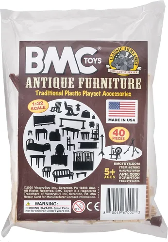 Miniatura 6 de BMC Classic Marx - Muebles antiguos – 36 piezas de casa de muñecas de plástico accesorios