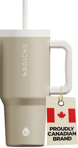 Miniatura 15 de GROSCHE ASPEN - Vaso térmico de 32 onzas con asa y pajita, aislamiento extremo, diseño elegante, construido para durar, vaso aislado de acero