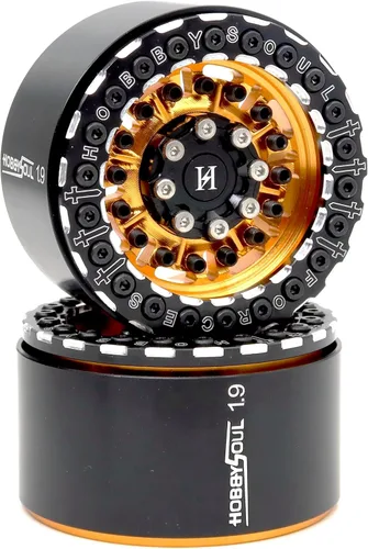 Miniatura 5 de HOBBYSOUL Ruedas de aluminio 1.9 Beadlock de 1.25 pulgadas de ancho, llantas hexagonales de 0.472 in para 1/10 RC Truck TRX4 SCX10 Gen8 mejoras