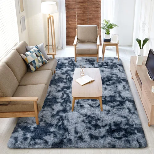 Miniatura 2 de Alfombra de área Softlife para sala de estar, alfombra lanuda mullida y esponjosa de 6 x 9 pies en color azul para dormitorio de niñas y niños, Azul
