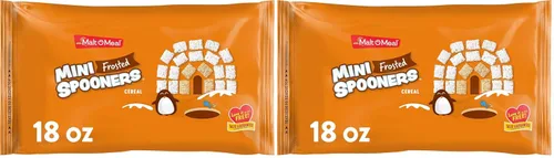Miniatura 10 de Malt-O-Meal Frosted Mini Spooners Cereal de desayuno de grano entero, cereal de trigo desmenuzado glaseado crujiente, cereal grande para la familia