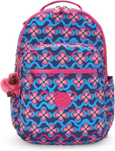 Miniatura 11 de Kipling Seoul - Mochila grande metálica para portátil de 15 pulgadas, Agua (Aqua Flowers)
