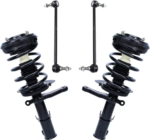 Miniatura 8 de Detroit Axle - Kit de 4 barras estabilizadoras delanteras para Ford F-150 2021 2022 2023 2024, 2 puntales con resorte helicoidal, 2 eslabones