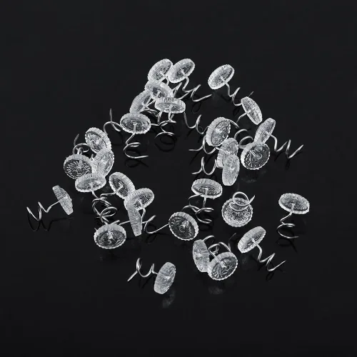 Miniatura 5 de Hilitand 50 piezas de tachuelas de tapicería, alfileres para faldón de cama, cabezas transparentes para tapicería, sofá, cama, fundas