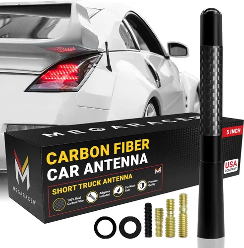 Antena corta de fibra de carbono negra de 5 pulgadas para Ford F150 F250 Bronco RAM 1500 Chevy Silverado GMC Sierra Wrangler Gladiator Tundra Tacoma