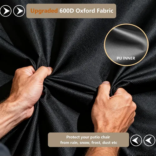 Miniatura 6 de Oslimea Funda para Juego de Comedor Alto de Patio, Funda para Mesa y Sillas de Exterior para Juego de Ratán de 5 Piezas de Altura de Bar/Muebles