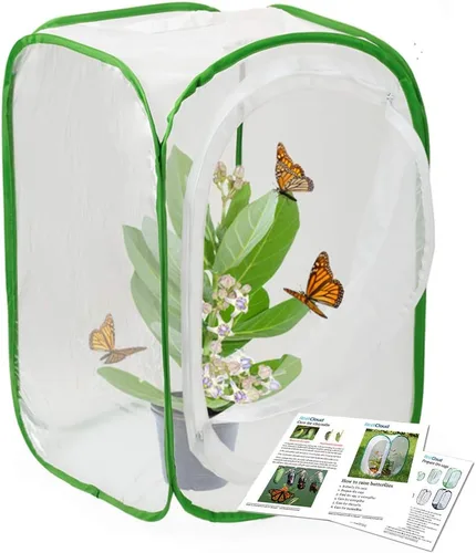 RESTCLOUD Jaula de hábitat para insectos y mariposas con protección de cremallera de 24 pulgadas de alto