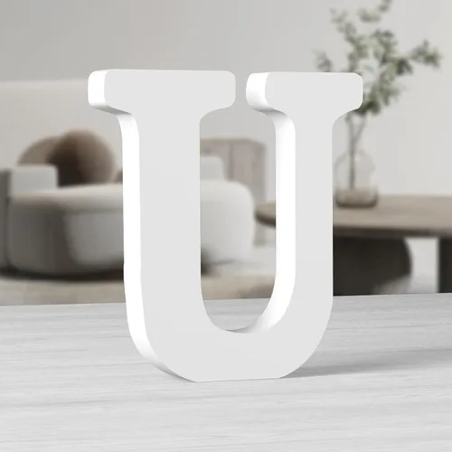 Miniatura 20 de AOCEAN Letras de madera grandes blancas de 10 pulgadas, letras de madera sin terminar para decoración de pared, letras decorativas de pie