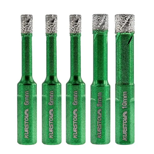 Miniatura 49 de Juego de brocas de diamante – Broca de azulejos de 1/4 5/16 pulgadas para azulejos de porcelana, cerámica, granito y mármol, vástago hexagonal