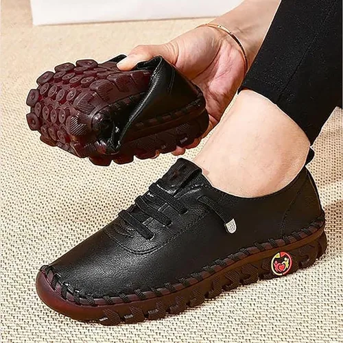 Miniatura 3 de Ortho Stride Plus Zapatos para mujer, zapatos ortopédicos suaves, zapatos planos antideslizantes de cabeza redonda, zapatos planos de cuero suave