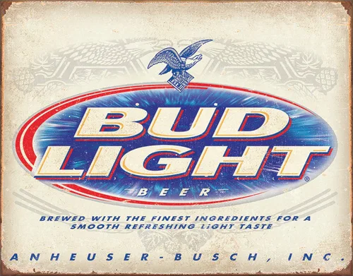 Desperate Enterprises Bud Light - Letrero de hojalata retro – Decoración nostálgica vintage de metal para pared, fabricado en Estados Unidos