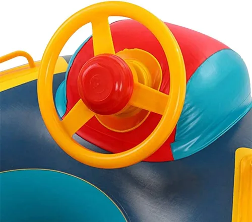 Miniatura 4 de Lindo flotador inflable de piscina para niños, flotador de verano de PVC, cama de aire, lago, barco, flotadores de natación con 2 asas, balsa